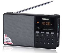Tecsun D3 Rechargeable FM Radio with ETM, MP3 Player with Built-in Micro SD Card Slot & Portable Hi-Fi Speaker with DSP Bass for Desktop & Laptop Computers, Color Black