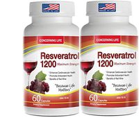 Resveratrol Supplement with Quercetin, Grape Seed Extract, Green Tea Resveratrol-1200mg 60 Capsules (2)
