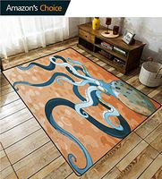 Octopus geometric Area Rug Dorm, Giant Octopus with Long Legs Exotic Oceanic Animals Beast Wild Life Image Print, Durable Carpet Area rug - Living Dinning Room Bedroom Rugs and Carpets(8'x 10')