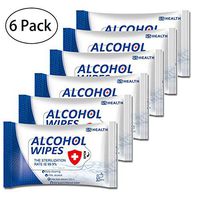 6 Packs Hand Sanitizer Travel Size Alcohol Disenfectig Wipes Portable Alcohol Swabs Pads Wipes for Phone, Elevator, Keyboard