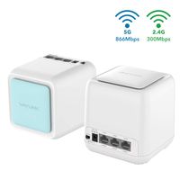 Mesh Router,Smart Mesh Wi-Fi Router System,Wavlink 2.4GHz+5Ghz Smart Wi-Fi Router Mesh with Touchlink Function,Newest High Power WiFi Router/WiFi Extender for Whole-Home Mesh Network