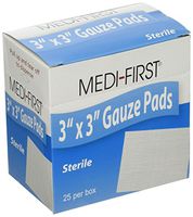 Medique Products 61273 Sterile Gauze Pad, 3-Inch by 3-Inch, 25 Per Box