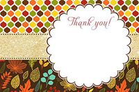 30 Blank Thank You Cards Fall Autumn Leaves Bridal Baby Shower Sprinkle Birthday Party + 30 White Envelopes
