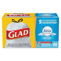 Tall Kitchen Bags, 13 Gal., 0.9mil, 40BG/BX, Lav Scent/ WE, Sold as 1 Box, 40 Each per Box