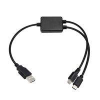 USB 2.0 Male Splitter Cable, Poyiccot USB 2.0 Male to Type C Male and Micro USB Male Y Splitter 2 in 1 Charging Cable- Black (40cm/1.3ft)