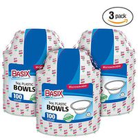 [300 Count] Basix Disposable 5 Oz White Plastic Dessert Bowls, Microwavable, Great For School, Take Out, Events, Home, Office, Wedding, Parties, Or Everyday Use, 3 Packs