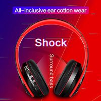 Bluetooth Headphones Over Ear, Wireless Headphone with Microphone Foldable lightweight Wired Earphones with Built-in Mic,Micro SD,FM for Phone/iPad/PC