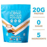Iconic Protein Powder, Café Latte, 1 Lb (16 Servings) | Low Carb Protein Coffee | 20g Protein + 100mg Caffeine | Lactose Free Instant Coffee, Sugar Free Creamer, or Iced Coffee Powder | Keto Friendly
