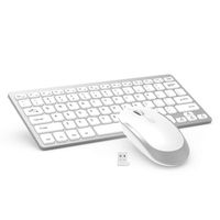 ASdf Home Silent Keyboard and Mouse 2.4GHz Slim Compact Portable Small Wireless Keyboard and Mouse Set (Color : Gray)