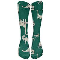 LJB Unisex Green Dinosaur Knee High Long Socks Athletic Sports Tube Stockings For Running,Football,Soccer