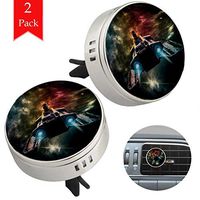 Spaceship two silver air freshener aromatherapy essential oil diffusers for car vent clip portable with four refill pads 1.33x1.83in