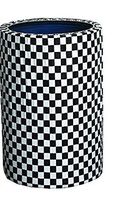 HOFFMASTER 1-Count Custom Fit Disposable Plastic 55 Gallon Trash Can Cover with Secure Elastic Edge for Parties, Events, and Elegance, Black and White Checkered