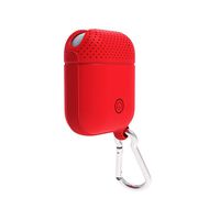 YRD TECH Foldable Textured Silicone Case,Earphone Silicone Case Cover Compatible Apple Airpods with Anti-Lost Keychain Glitter (Red)