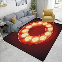 YucouHome Letter O Fruit Extra Large Area Rug, Entertainment World in Vegas Theme Vintage Casino Nightclub Theater Typeset, Fashionable High Class Living Dinning Room(8'x 10') Ruby Yellow Black