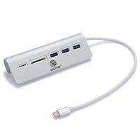 3 Port USB C Hub, PESTORY Aluminum USB 3.0 2 in 1 Combo Hub [3 USB 3.0 Port & 1 SD Card Slot & 1 Micro SD Card Slot] for MacBook or Other USB Type C Devices