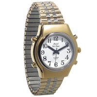 Mens Royal Tel-Time Talking Watch - White Dial - Expansion Band