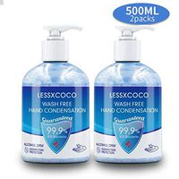 Antibacterial Hand Sanitizer Gel Alcohol Based-1 Pack Bulk Size Handsanitizers with Big Large Pump Bottle,300ML/Bottle Disposable Hand Soap Non-Rinse, Kill 99.9% of Germs (2 packs-500ML)