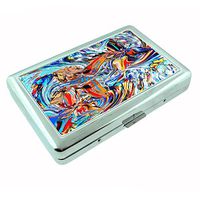 Psychedelic Animal Butterfly Em1 Hip Silver Cigarette Case Id Holder Metal Wallet 4" X 2.75" RFID Protection