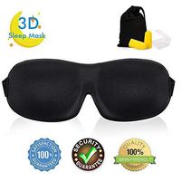 Soft Comfortable Eye Mask, Contoured 3D Sleep Mask with Adjustable Strap, Yoga Silk Bag for Woman Man Eyes Sleeping Travel Nap