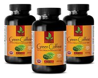 Fat Burner Energy Booster - Green Coffee Bean Extract - Extra Strength GCA 800 MG - Green Coffee Bean Extract Supplements - 3 Bottles (180 Capsules)