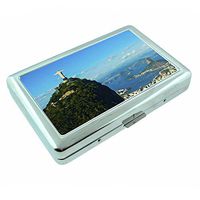Cool Places Rio de Janeiro Brazil S1 Silver Cigarette Case Metal Wallet Id Holder King & 100's 4" X 2.75" RFID Protection