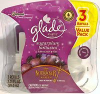 Glade Plugins Scented Oil Refills - Holiday Collection 2018 - Sugarplum Fantasies - 3Count Oil Refillsper Package - One (1) Package
