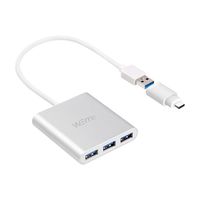 USB C Hub, WEme Aluminum USB 3.0 Hub with Type C Adapter, Compatible with Thunderbolt 3 and Micro USB Charging Power Port for Surface Pro, Lenovo Yoga, Macbook, External Hard Drive, Logitech Mouse