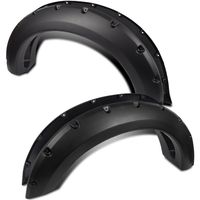 Wheel Fender Flares For 2004-2008 Ford F-150 Styleside Models / 2006-2008 Lincoln Mark LT | Smooth Black Paintable Pocket Bolt-Riveted Style 4pc