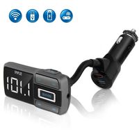 Digital Car Bluetooth FM Transmitter - Compatible Digital Car & Truck LED Screen Display, FM Transmitter Receiver,  Audio Stereo Radio Adapter w/ Quick Charger, Mic Hands Free Calling - Pyle PBT99