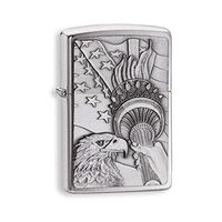 Zippo Something Patriotic Emblem Brushed Chrome Lighter