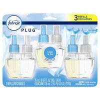 Febreze Plug in Air Freshener, Odor Eliminating Scented Oil Refill, Linen & Sky, 3 Count