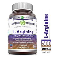 Amazing Formulas L-Arginine - 500 Mg, 500 Capsules - Supports Cardiovascular Health -  (Non-GMO,Gluten Free) Supports Healthy Immune Function & Hormone Health - Promotes Healthy Circulation.