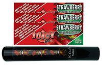 Herb Airtight Tube Pocket Protector with Juicy Jay's Strawberry 1.25 Flavored Hemp Rolling Papers 3 Count DC Crafts Nation- Tiki Man
