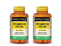 2 Pack Special of MASON NATURAL B-6 500MG TABLETS 60 per bottle