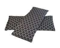 2 Hot/Cold Flaxseed Eye Pillows. 2 Microwavable Eye Pillows for Cold or Hot Therapy. Relieve Puffy or Dry Eyes. Eye Pads For Relaxing Warmth, Cooling Relief. Eye Mask for Sleep, Yoga. (Waves)