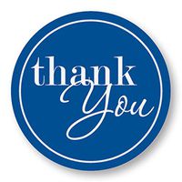 Thank You Blue Seals, 1 3/8 Inches, 140 Count