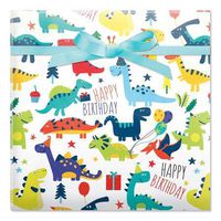 Dinosaurs Jumbo Rolled Gift Wrap - 23 Inches x 35 Feet (67 Square Feet Total), Peek-Proof, for Birthdays, Graduations, Baby Showers and More