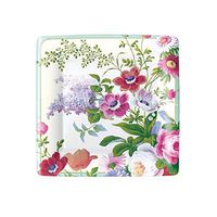 Caspari Edwardian Garden Square Paper Salad & Dessert Plates in Ivory, 8 Per Package