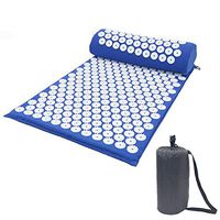 Nuxn Acupressure Mat and Pillow Set for Back Neck Pain Relief Acupuncture Style Massage Mat & Pillow Natural Organic Cotton Acupuncture Mat with Portable Bag for Sciatic Pain Relieve Stress