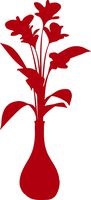 hBARSCI Vase of Flowers Vinyl Decal - 5 Inches - for Cars, Trucks, Windows, Laptops, Tablets, Outdoor-Grade 2.5mil Thick Vinyl - Red