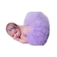 Fashion Unisex Newborn Girl Baby Outfits Photography Props Headdress Tutu Skirt (Light Purple)