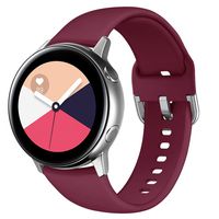 NAHAI Compatible Galaxy Watch Active Band, Soft Silicone Replacement Watch Band Sport Strap Waterproof Wristband Compatible Galaxy Watch Active Smartwatch, Small, Wine Red