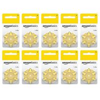 AmazonBasics 1.45 Volt Hearing Aid Batteries - Pack of 60, Size 10