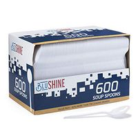 600 Pack White Disposable Plastic Soup Spoons - Practical Cutlery for Parties, Lunches, Picnics, and Long Trips - BPA-Free - Safe for Kids - Great for Meals, Desserts, or Appetizers
