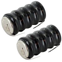 2x 5/V80H 6V 80mAh NiMH Rechargeable Battery Pack w/Solder Tabs For circuit boards, memory safeguard, Backup Power, measuring equipment, real time clocks, mobile lights, industrial timepieces