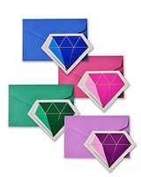 Zoomerang Gold Foil & Jewel Tone Diamond Note Cards, 16 count