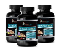 Natural Anxiety Relief for Adults - Astragalus Root Premium 4:1 Extract 1200 MG - Kidney Support Vitamins - 3 Bottles 270 Capsules