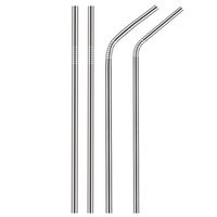 Xindda 4pcs Long Stainless Steel Metal Drinking Straws Fits 20 Oz & 30 Oz Cups Reusable-Friendly Reusable Wide Diameter Straw for Yeti 20oz 30oz 40oz Tumblers
