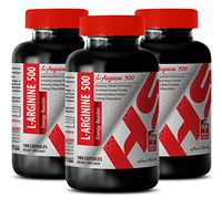 Testosterone Booster Increases Energy - L-ARGININE 500 - L-arginine Complex - 3 Bottles 300 Capsules