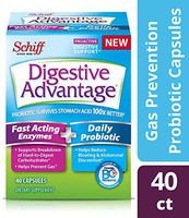 Digestive Advantage Fast Acting Enzymes & Daily Probiotic Capsules- Support Breakdown of Hard to Digest Foods & Prevent Gas, 40 Count (Pack of 2)